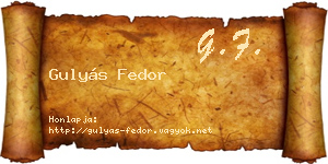 Gulyás Fedor névjegykártya